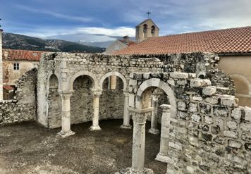 preserved remains of the church and monastery of St. John the Evangelist, island Rab