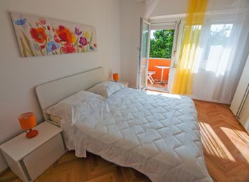 red apartment, bedroom, double bed